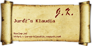Jurás Klaudia névjegykártya