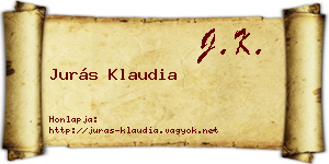 Jurás Klaudia névjegykártya